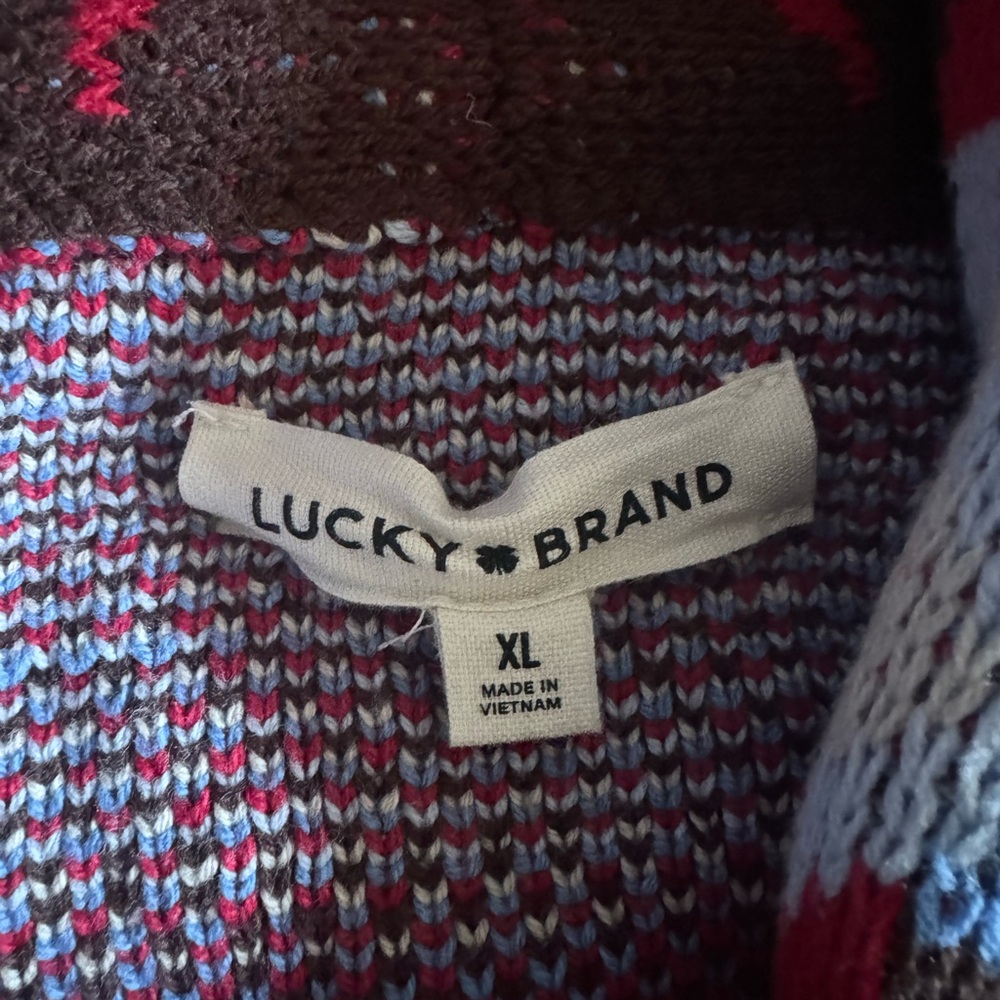 Women’s Lucky Brand Multicolor Knit Sweater/cardigan. Size XL - Picture 2 of 2